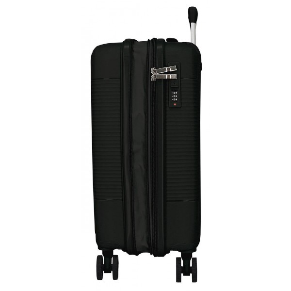 Troler cabina Roll Road Acadia, polipropilena, extensibil, 4 roti, negru, 20x55x35 cm