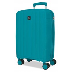Troler cabina Roll Road Acadia, polipropilena, extensibil, 4 roti, verde turcoaz, 20x55x35 cm