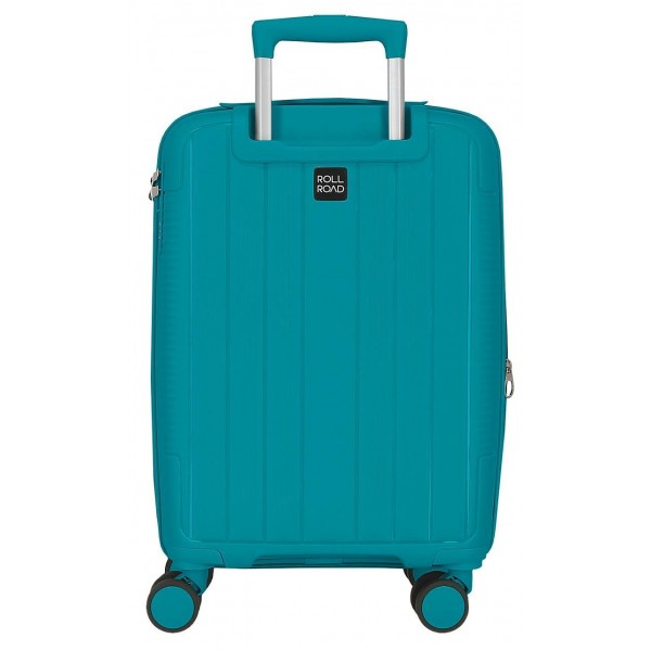 Troler cabina Roll Road Acadia, polipropilena, extensibil, 4 roti, verde turcoaz, 20x55x35 cm