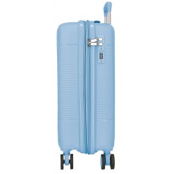 Troler cabina Roll Road Acadia, polipropilena, extensibil, 4 roti, albastru deschis, 20x55x35 cm