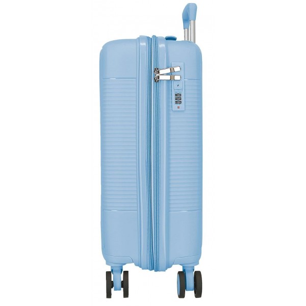 Troler cabina Roll Road Acadia, polipropilena, extensibil, 4 roti, albastru deschis, 20x55x35 cm