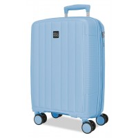 Troler cabina Roll Road Acadia, polipropilena, extensibil, 4 roti, albastru deschis, 20x55x35 cm