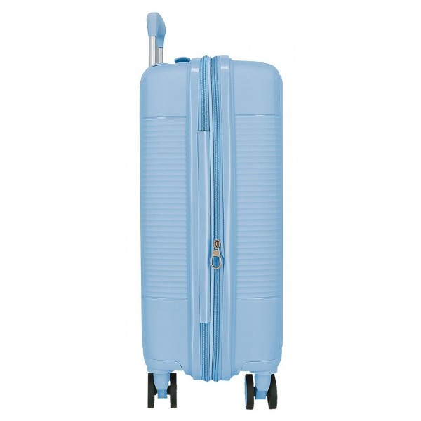 Troler cabina Roll Road Acadia, polipropilena, extensibil, 4 roti, albastru deschis, 20x55x35 cm