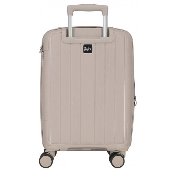 Troler cabina Roll Road Acadia bej champagne, polipropilena, extensibil, 4 roti, 20x55x35 cm