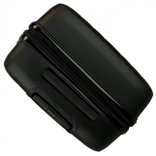 Troler mediu Roll Road Acadia, polipropilena, extensibil 4 roti, negru, 25x65x41 cm