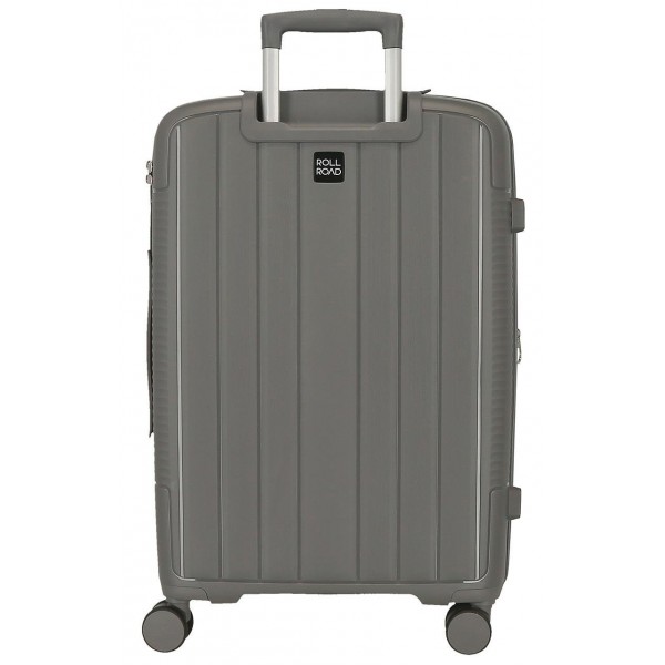 Troler mediu Roll Road Acadia, polipropilena, extensibil 4 roti, antracit, 25x65x41 cm