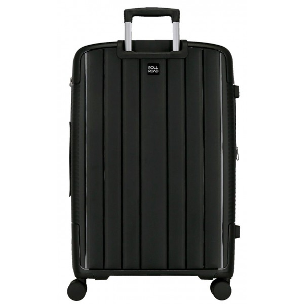 Troler mare Roll Road Acadia, polipropilena, extensibil 4 roti, negru, 29x75x48 cm