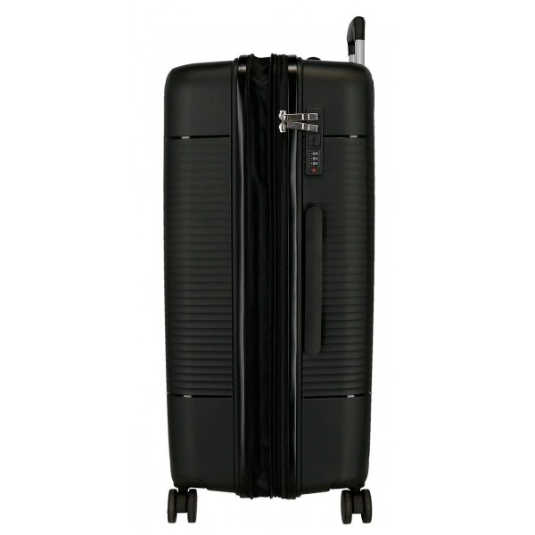 Troler mare Roll Road Acadia, polipropilena, extensibil 4 roti, negru, 29x75x48 cm