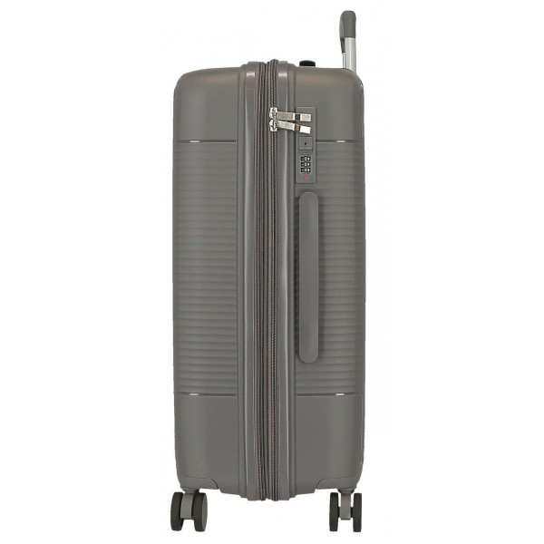 Troler mare Roll Road Acadia, polipropilena, extensibil, 4 roti, antracit, 29x75x48 cm