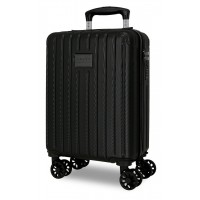Troler cabina Movom Timber negru, ABS, roti amovibile, 4 roti, 20x40x30 cm