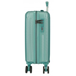 Troler cabina Movom Timber turcoaz, ABS, roti amovibile, 4 roti, 20x40x30 cm
