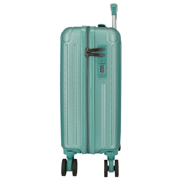 Troler cabina Movom Timber turcoaz, ABS, roti amovibile, 4 roti, 20x40x30 cm