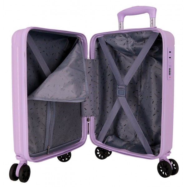 Troler cabina Movom Timber lila, ABS, roti amovibile, 4 roti, 20x40x30 cm