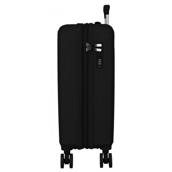 Troler cabina Movom Timber, ABS, extensibil, 4 roti, negru, 20x55x40 cm