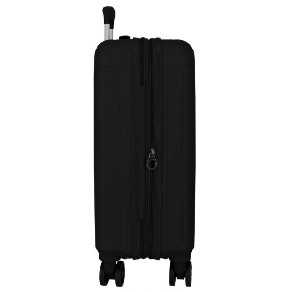 Troler cabina Movom Timber, ABS, extensibil, 4 roti, negru, 20x55x40 cm