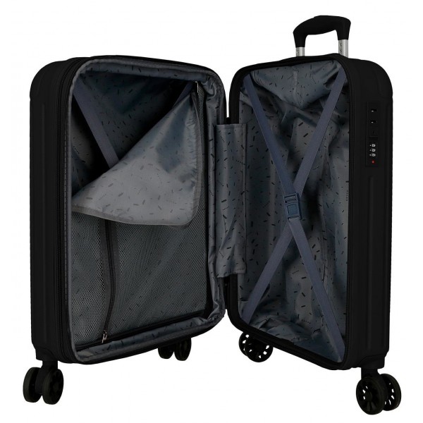 Troler cabina Movom Timber, ABS, extensibil, 4 roti, negru, 20x55x40 cm