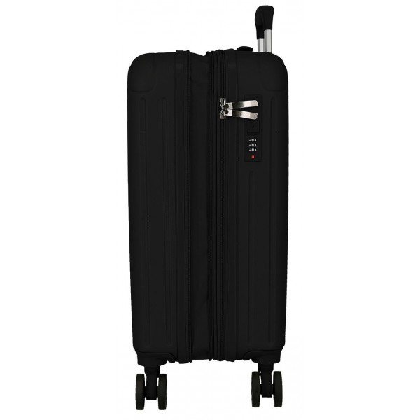 Troler cabina Movom Timber, ABS, extensibil, 4 roti, negru, 20x55x40 cm