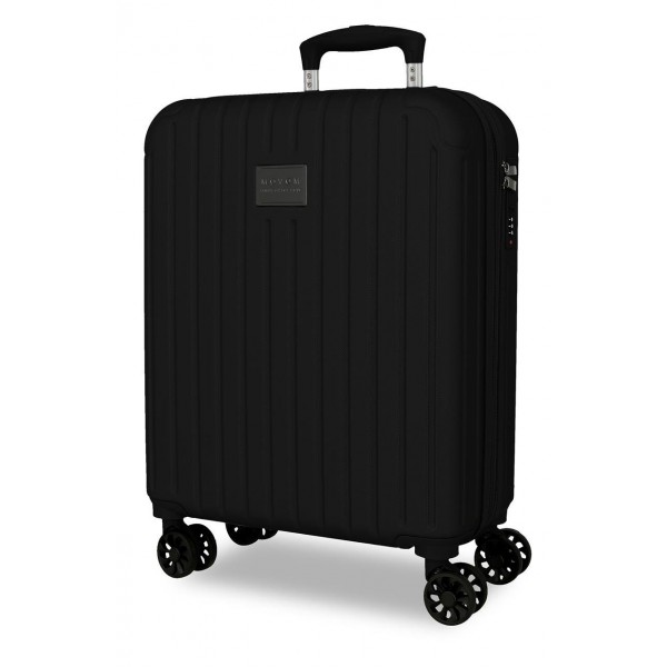 Troler cabina Movom Timber, ABS, extensibil, 4 roti, negru, 20x55x40 cm