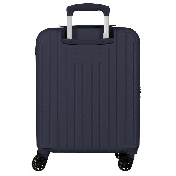 Troler cabina Movom Timber, ABS, extensibil, 4 roti, bleumarin, 20x55x40 cm