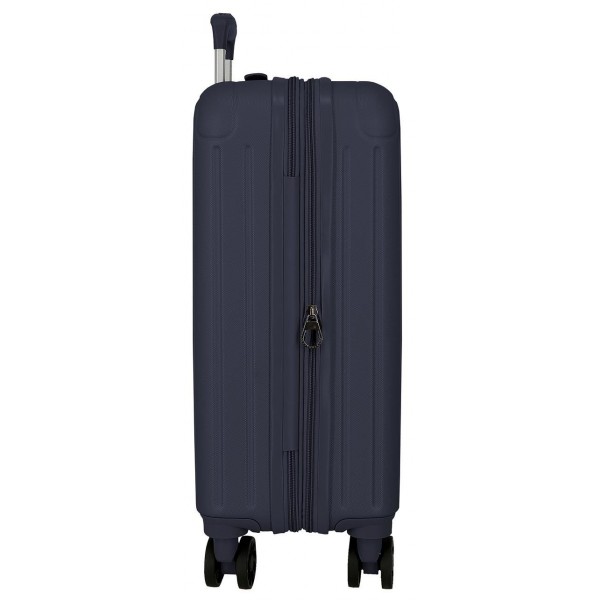 Troler cabina Movom Timber, ABS, extensibil, 4 roti, bleumarin, 20x55x40 cm