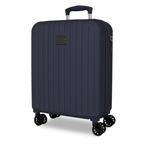 Troler cabina Movom Timber, ABS, extensibil, 4 roti, bleumarin, 20x55x40 cm