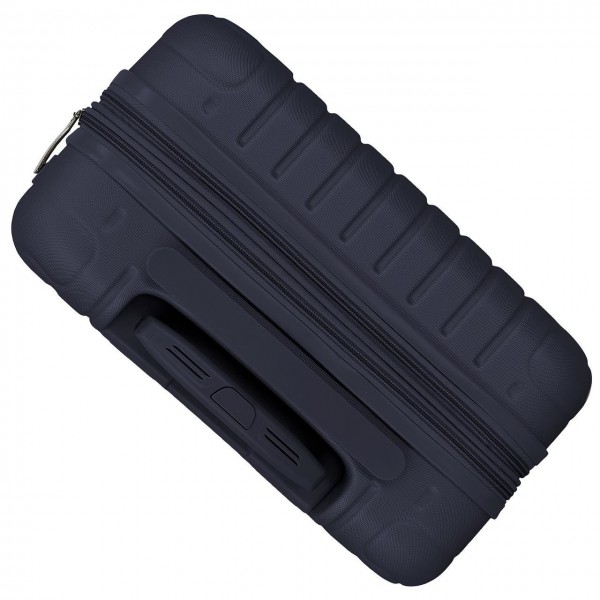 Troler cabina Movom Timber, ABS, extensibil, 4 roti, bleumarin, 20x55x40 cm