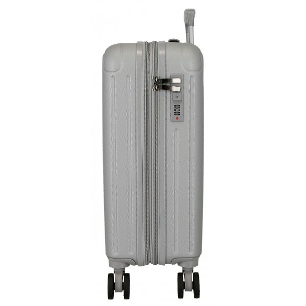 Troler cabina Movom Timber, ABS, extensibil, 4 roti, argintiu, 20x55x40 cm