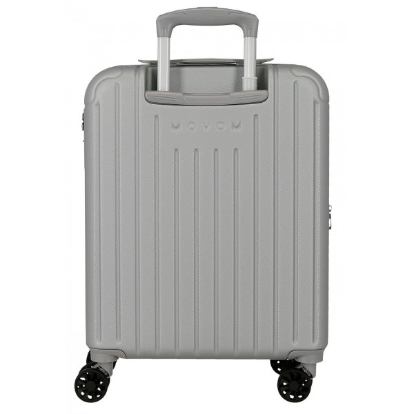 Troler cabina Movom Timber, ABS, extensibil, 4 roti, argintiu, 20x55x40 cm