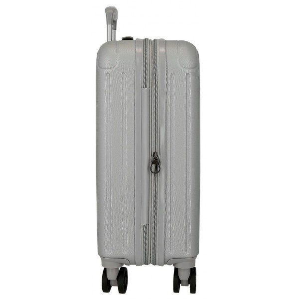 Troler cabina Movom Timber, ABS, extensibil, 4 roti, argintiu, 20x55x40 cm