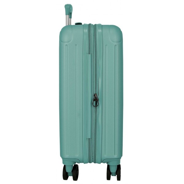 Troler cabina Movom Timber, ABS, extensibil, 4 roti, turcoaz, 20x55x40 cm