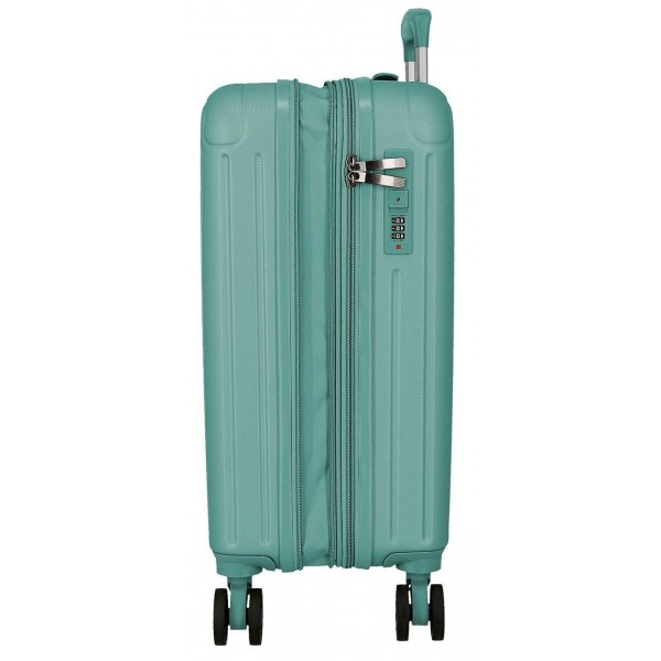 Troler cabina Movom Timber, ABS, extensibil, 4 roti, turcoaz, 20x55x40 cm