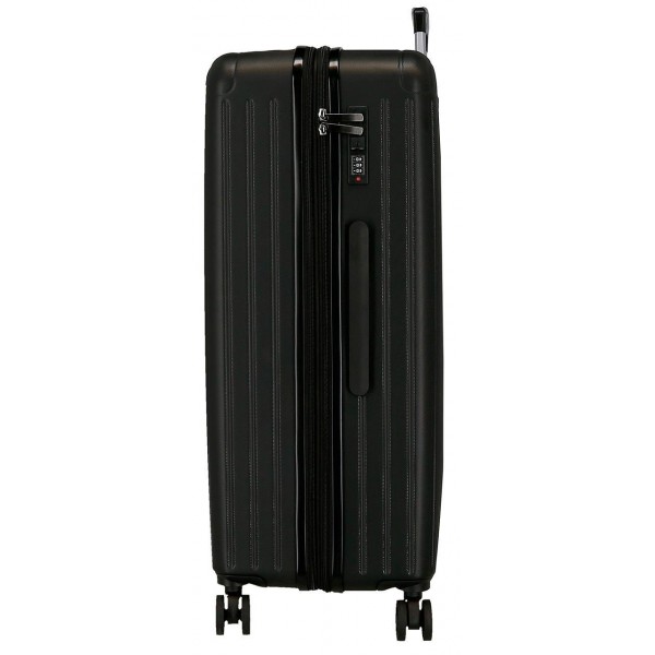 Troler mediu Movom Timber, ABS, extensibil, 4 roti, negru, 27x68x48 cm