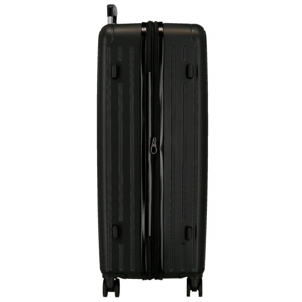 Troler mediu Movom Timber, ABS, extensibil, 4 roti, negru, 27x68x48 cm