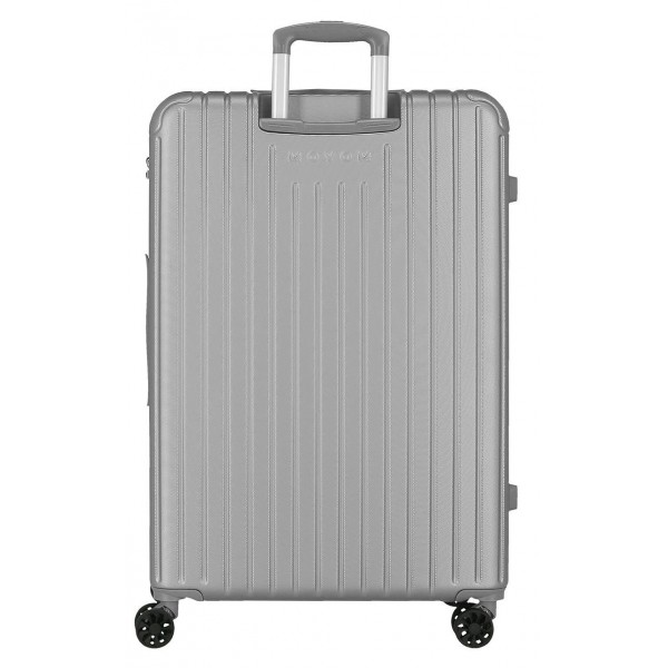 Troler mediu Movom Timber, ABS, extensibil, 4 roti, argintiu, 27x68x48 cm