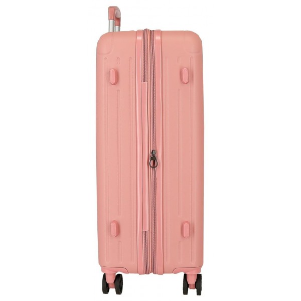 Troler mediu Movom Timber, ABS, extensibil, 4 roti, nude, 27x68x48 cm