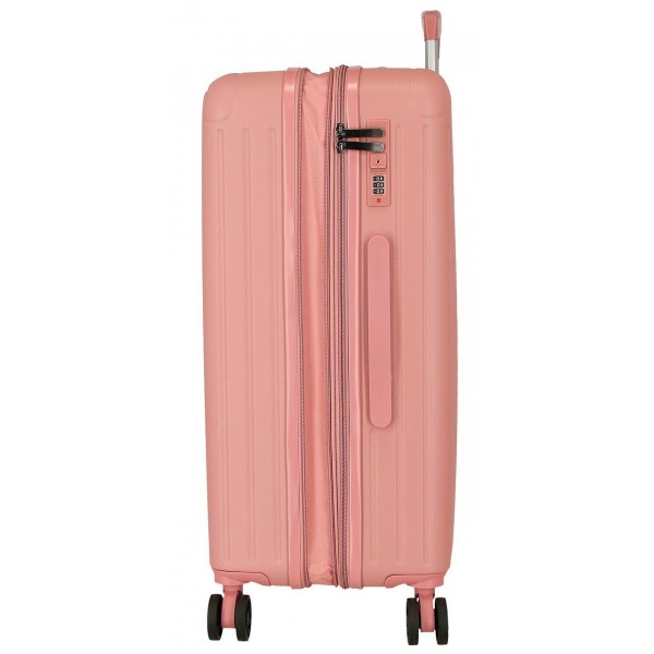 Troler mediu Movom Timber, ABS, extensibil, 4 roti, nude, 27x68x48 cm