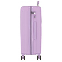 Troler mediu Movom Timber, ABS, extensibil, 4 roti, lila, 27x68x48 cm