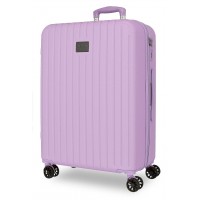 Troler mediu Movom Timber, ABS, extensibil, 4 roti, lila, 27x68x48 cm