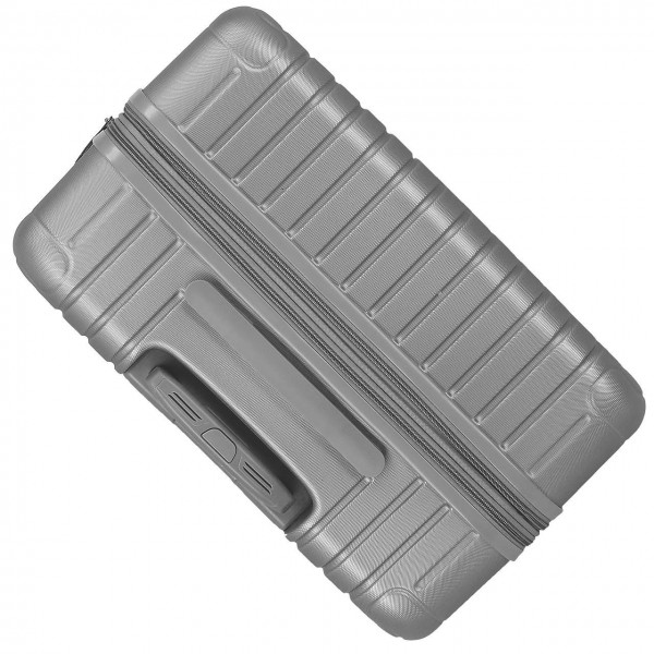 Troler mare Movom Timber, ABS, extensibil, 4 roti, argintiu, 31x78x53 cm