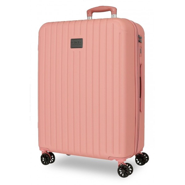 Troler mare Movom Timber, ABS, extensibil, 4 roti, nude, 31x78x53 cm