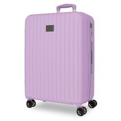 Troler mare Movom Timber, ABS, extensibil, 4 roti, lila, 31x78x53 cm