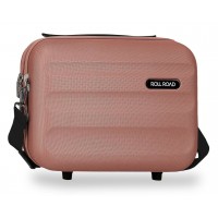 Geanta cosmetice Roll Road Flex, ABS, adaptabila, nude, 15x21x29 cm