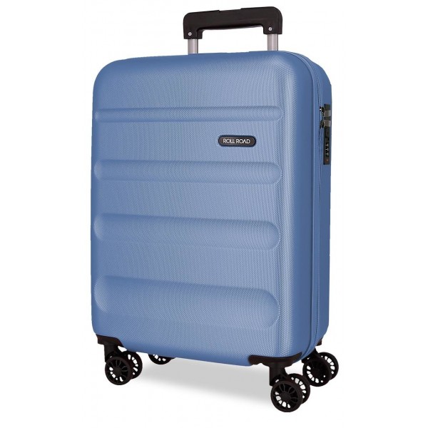 Troler cabina Roll Road Flex, ABS, 4 roti, denim, 20x55x38 cm