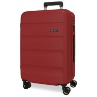 Troler mediu Roll Road Flex, ABS, 4 roti, bordo, 23x65x46 cm
