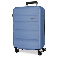 Troler mare Roll Road Flex, ABS, 4 roti, denim, 30x75x52 cm