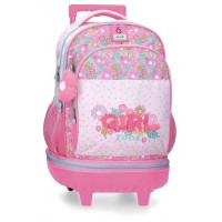 Rucsac troler detasabil Enso Girl Zone 2 compartimente, 2 roti 21x44x33 cm