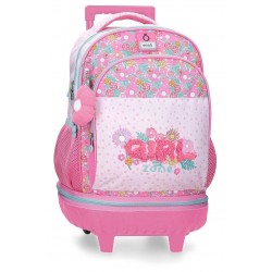 Rucsac troler detasabil Enso Girl Zone 2 compartimente, 2 roti 21x44x33 cm