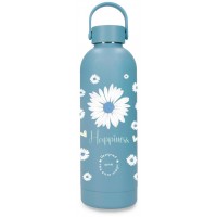 Sticla termo 500 ml Enso Happiness din otel inoxidabil albastra 7.4x23.5x7.4 cm