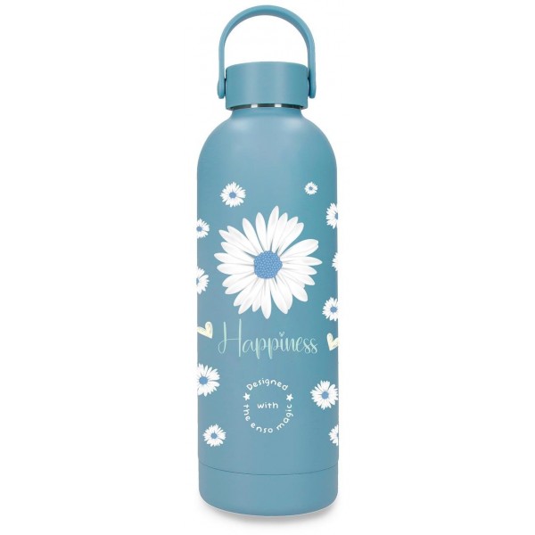 Sticla termo 500 ml Enso Happiness din otel inoxidabil albastra 7.4x23.5x7.4 cm