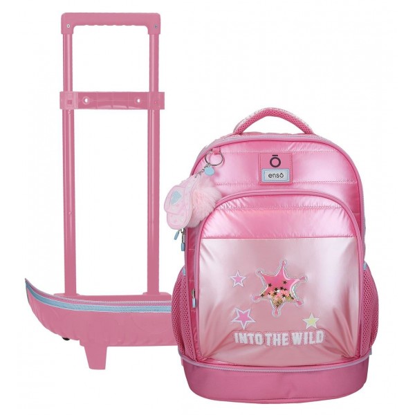 Rucsac troler detasabil Enso Into The Wild 2 compartimente, 2 roti 21x44x33 cm